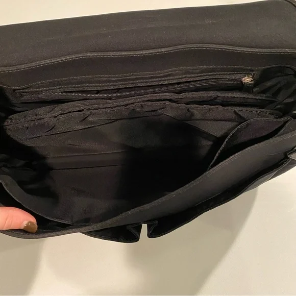 COACH BLACK SIGNATURE 77004 COMPUTER LAPTOP BAG - Picture 4 of 8